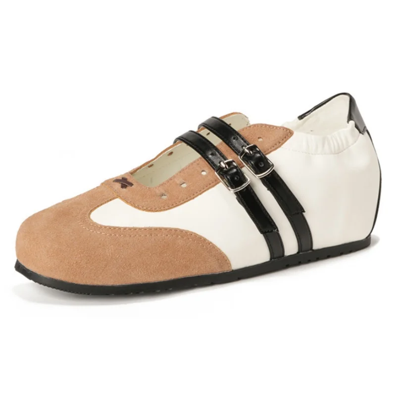 

Балетки на плоской подошве, лето 2024, дышащие мягкие женские кроссовки, модные кроссовки Мэри Джейн на плоской подошве в лесном стиле, повседневная обувь на плоской подошве