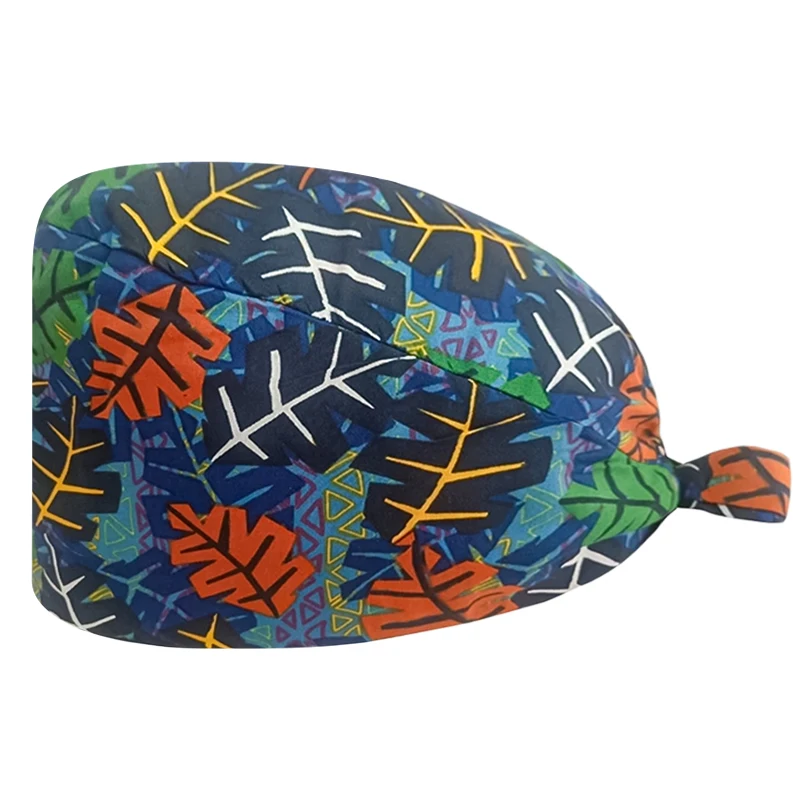 New Cartoon Printed Medical Scrub Caps capelli lunghi morbidi cappelli chirurgici cotone dentista infermieristica berretti salone di bellezza cappelli da lavoro