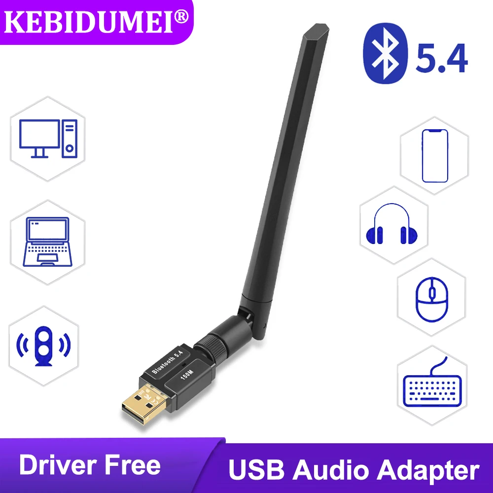 USB Bluetooth 5.4 Adapter Bluetooth Mini USB Dongle Wireless Mouse Keyboard Music Audio Receiver Transmitter for PC Speaker