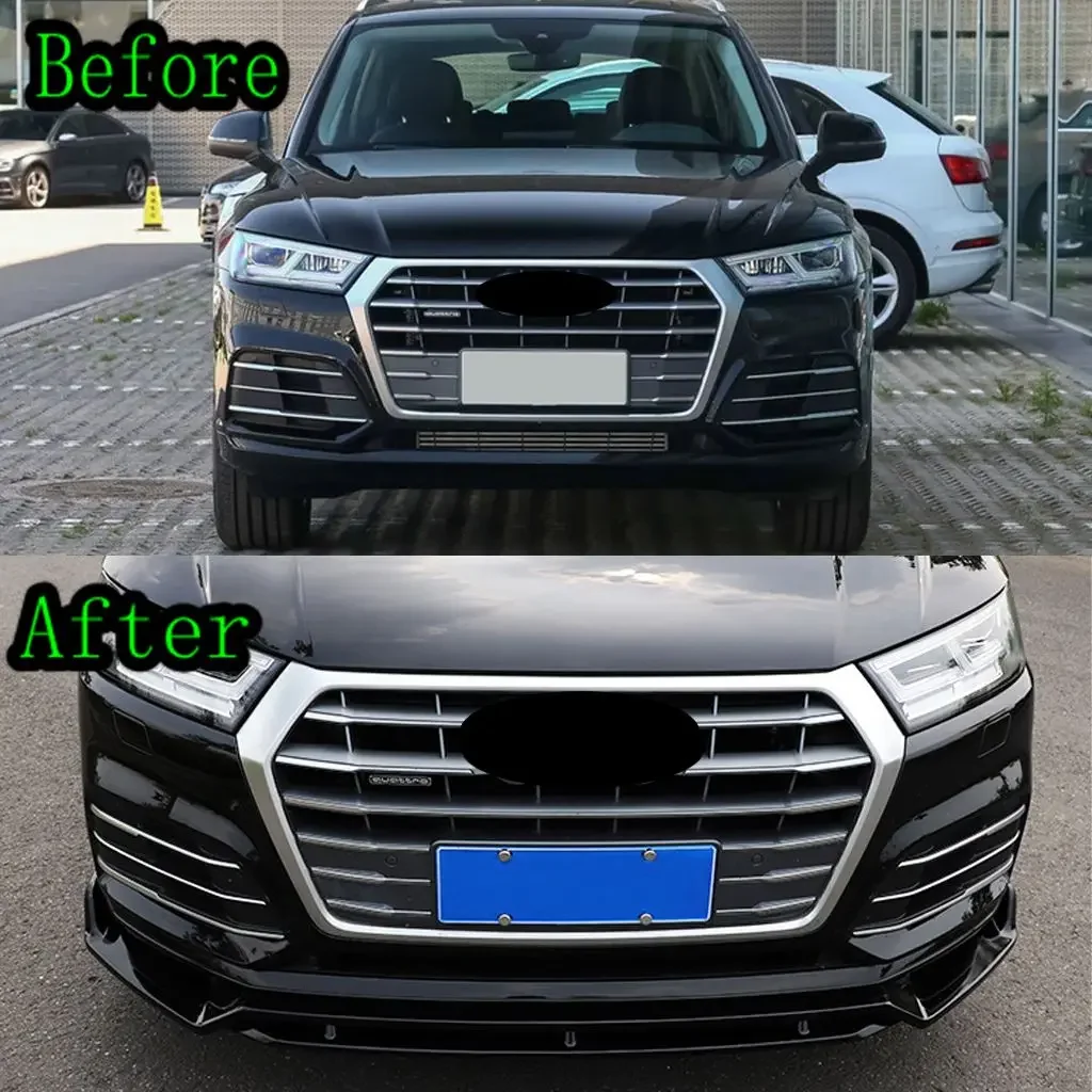 For Audi Q5 Q5L 2018 2019 2020 Front Shovel Skirt Board Bumper Splitter Lip Spoiler Body Kit Tuning Front Lip Auto Accessories