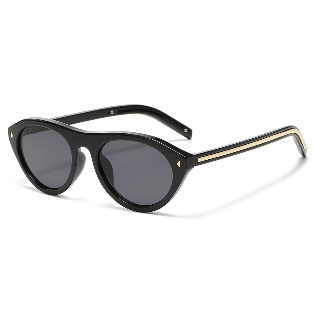 Nieuwe Mode Designer Zonnebril Vrouwen Cat Eye Zonnebril Vrouw Retro Trendy Ovale Klinknagels Brillen Y2K UV400 Shades Gafas