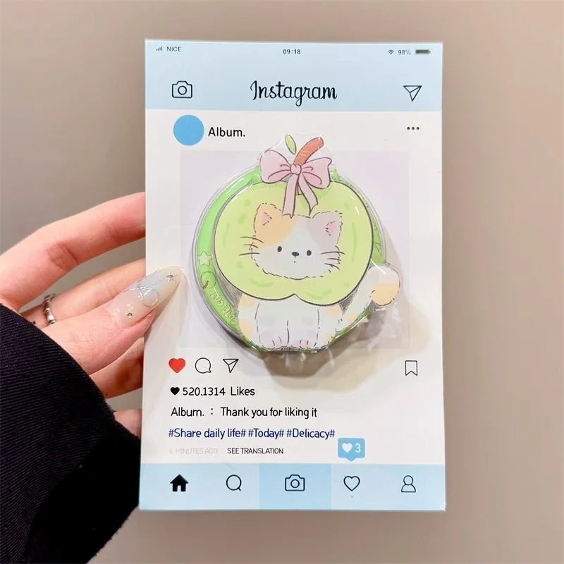 

Магнитный корейский милый Apple Green Kitten Griptok, держатель для телефона для IPhone 17 16, Pad Magsafe Smart Stand, магнитный держатель для телефона