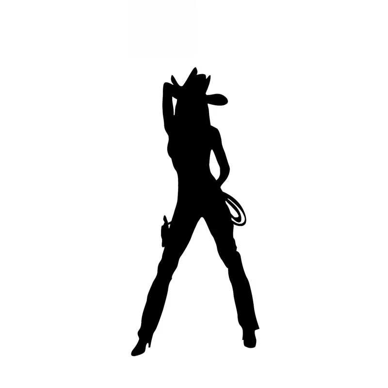 Sexy Cool Cowgirl Car Stickers Fantasy Fashion Stickers Pvc Decals Suitable for All Kinds of Cars Black/white, 12cm*6cm