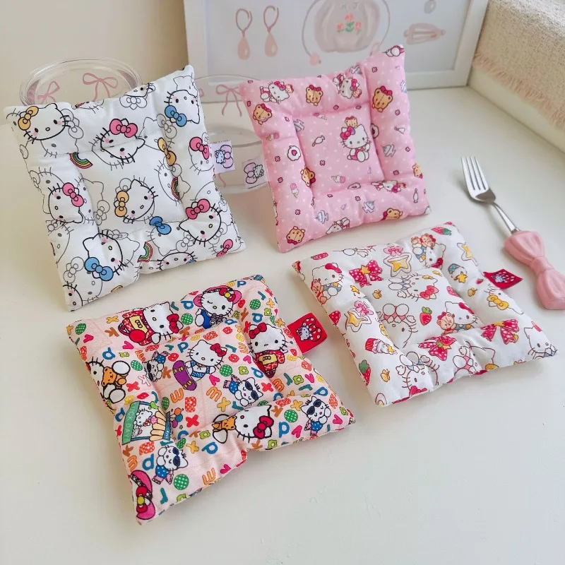 

Hello Kitty Coaster Cute Anime Women Accessories KT Home Supplies Coaster Tableware Mat Mobile Phone Mat Toy Girl Gift Wholesale