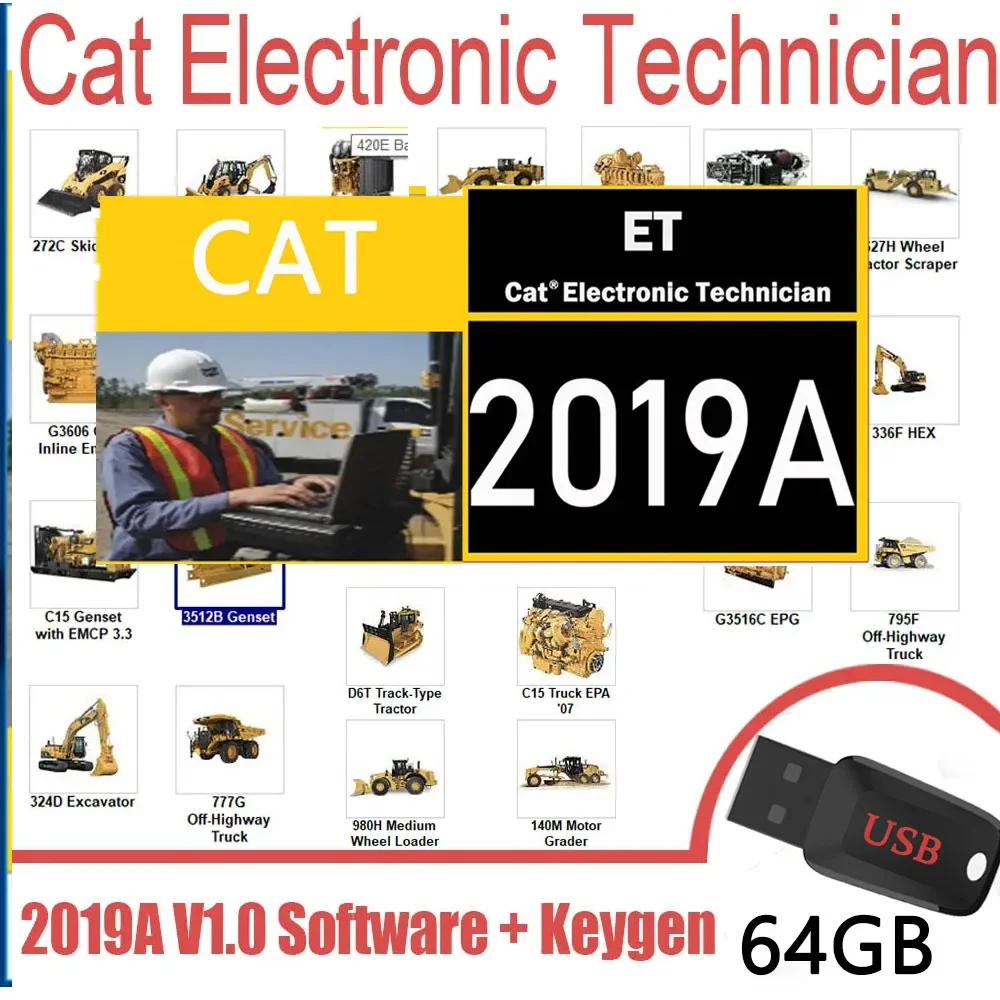 Cat ET 2019A Software Electronic Technician Excavator Diagnostic Software + Keygen + Install Video SWTUVD Run Windows 7/8/10