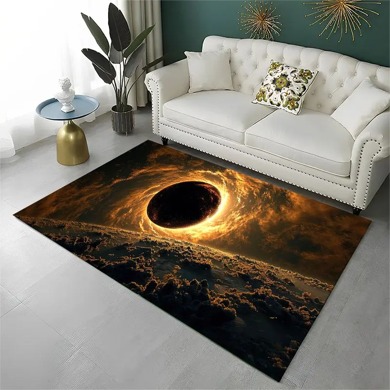 Dream Universe Galaxy Space Stars Black Hole Milky Way Large Area Rug Non-slip Carpet for Bedroom Living Room Sofa Floor Mat
