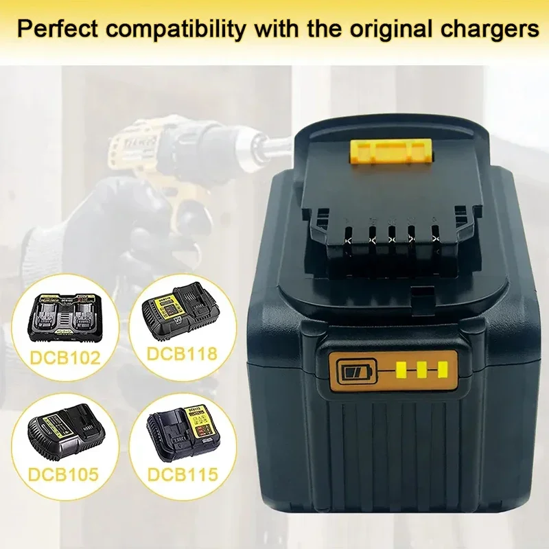 Original 5000mAh large capacity For DeWalt DCB200 DCB184 DCB203 DCB205 Power Tool Batteries 20 Volt Replacement Li-ion Battery