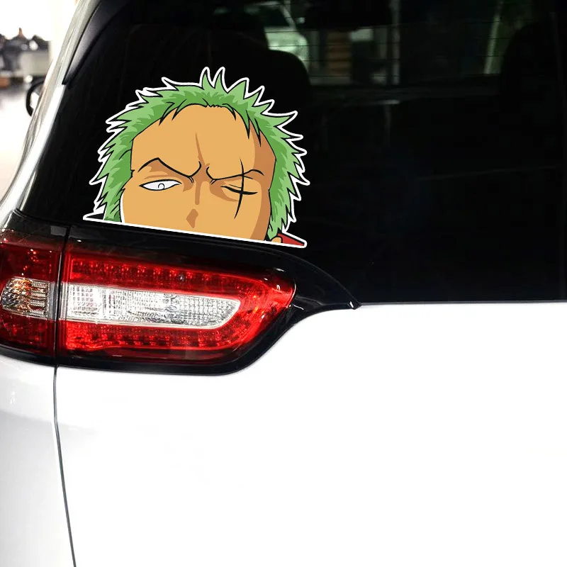 One Piece Luffy Roronoa Zoro Sticker Reflective Car Decal Cartoon Anime Car Body Masking Scratches Sticker Cute Auto Accessories