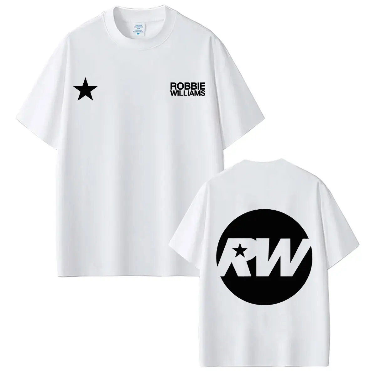 Robbie Williams BRITPOP Album 2026 Tour Print T Shirt Men's and Women's Fashion Vintage T-shirt Casual Cotton T-Shirt Fan Gifts