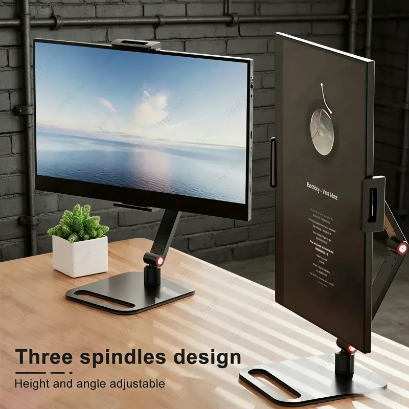 

Portable Monitor VESA Stand, 360° Swivel & Adjustable Bracket for 17" Devices, Desktop Clamp Stand & Tablet Holder