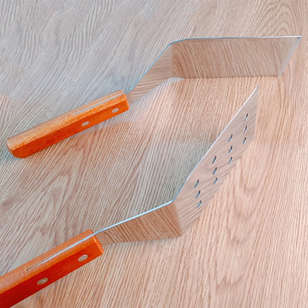 

2Pcs Stainless Steel Pizza Shovel Mirror Polished Kitchen Server Smooth Wear Resistant Multifunctional Baking Cake Pastry Tool