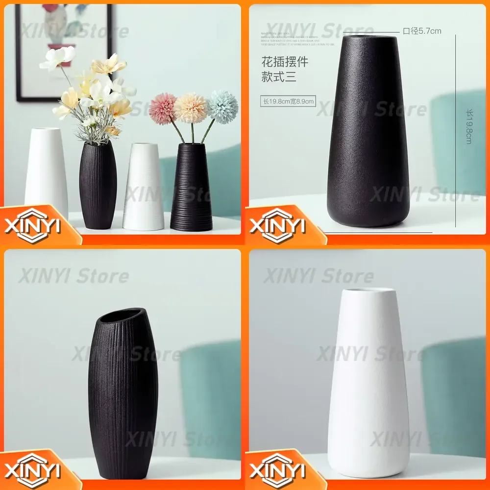 Nordic Style Ceramic Vase for Hydroponic Flowers Modern Simple Living Room Decoration Vase Home Decor Table Centerpiece