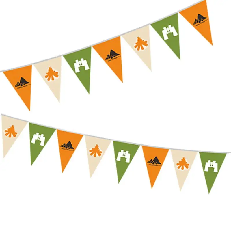 Outdoor Camping Tent Pennant Flags Picnic Canopy Atmosphere Decorations Camp Hanging Flags Holiday Scene Bunting