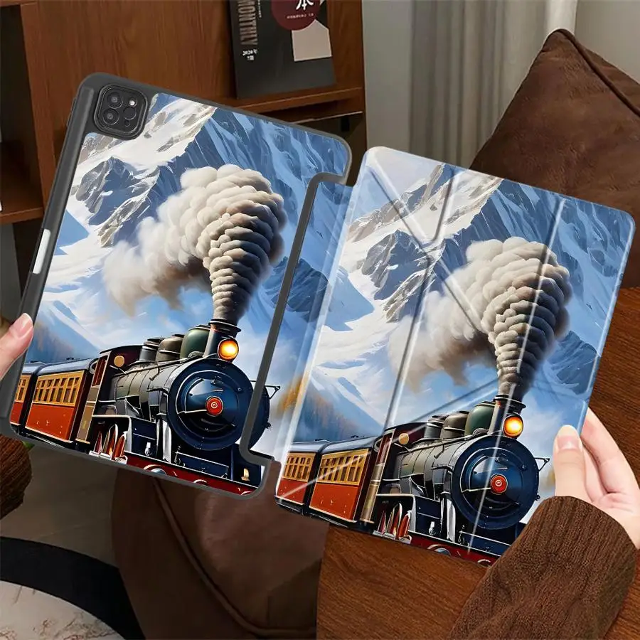 

Winter Cool Train Tablet Case For iPad Air 4 5 M3 M2 M4 11inch Pro 11th 10th 9th 8th 7th 12.9inch Mini 6 7 Pro 2025 Holder Cover
