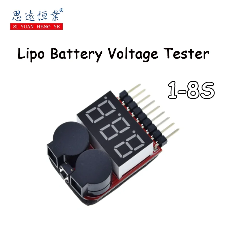 

1PCS F00872 Lipo Battery Voltage Tester Volt Meter Indicator Checker Dual Speaker 1S-8S Low Voltage Buzzer Alarm 2in1 2S 3S 4S