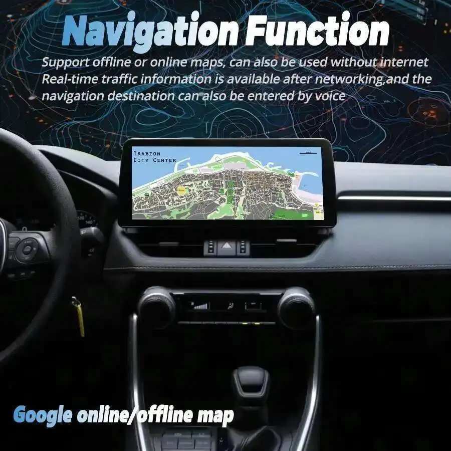شبه منحرف 12.3 بوصة أندرويد 14 شاشة لتويوتا RAV4 Prime XA50 XSE 2020 2021 2022 2023 سيارة الوسائط المتعددة مشغل فيديو GPS Navi
