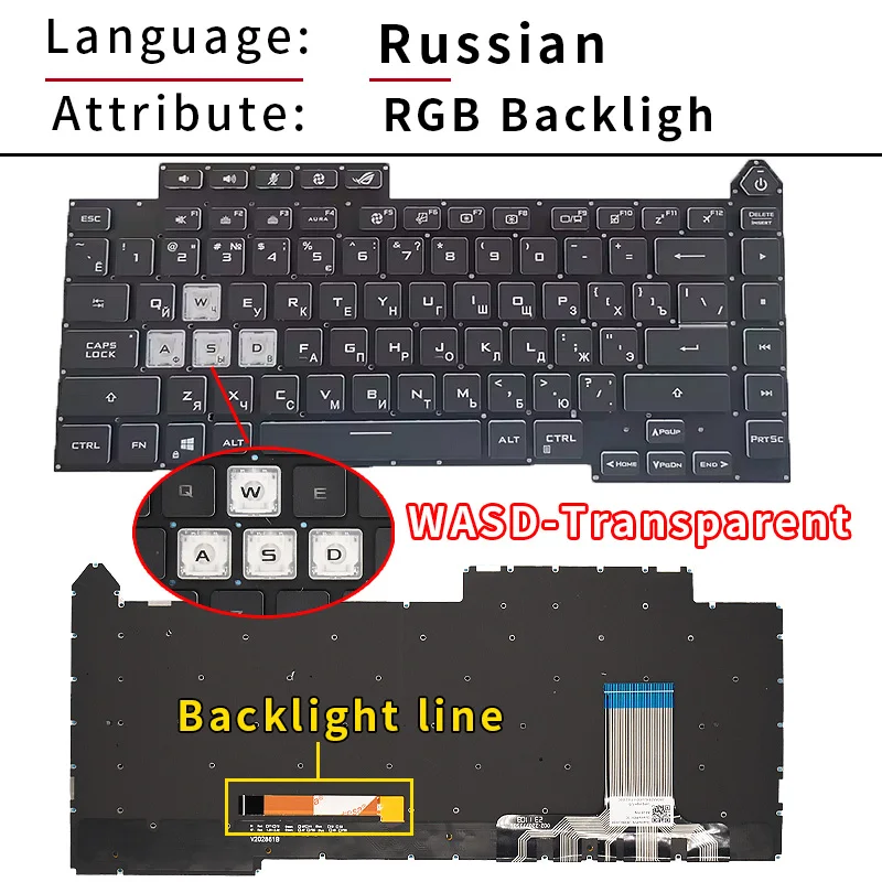 SP/US/Russian Laptop Keyboard for Asus ROG Strix G15 G513Q G513RC G513QR G513QE/QM G513IM G513IC G513QECC G513RM G513RW
