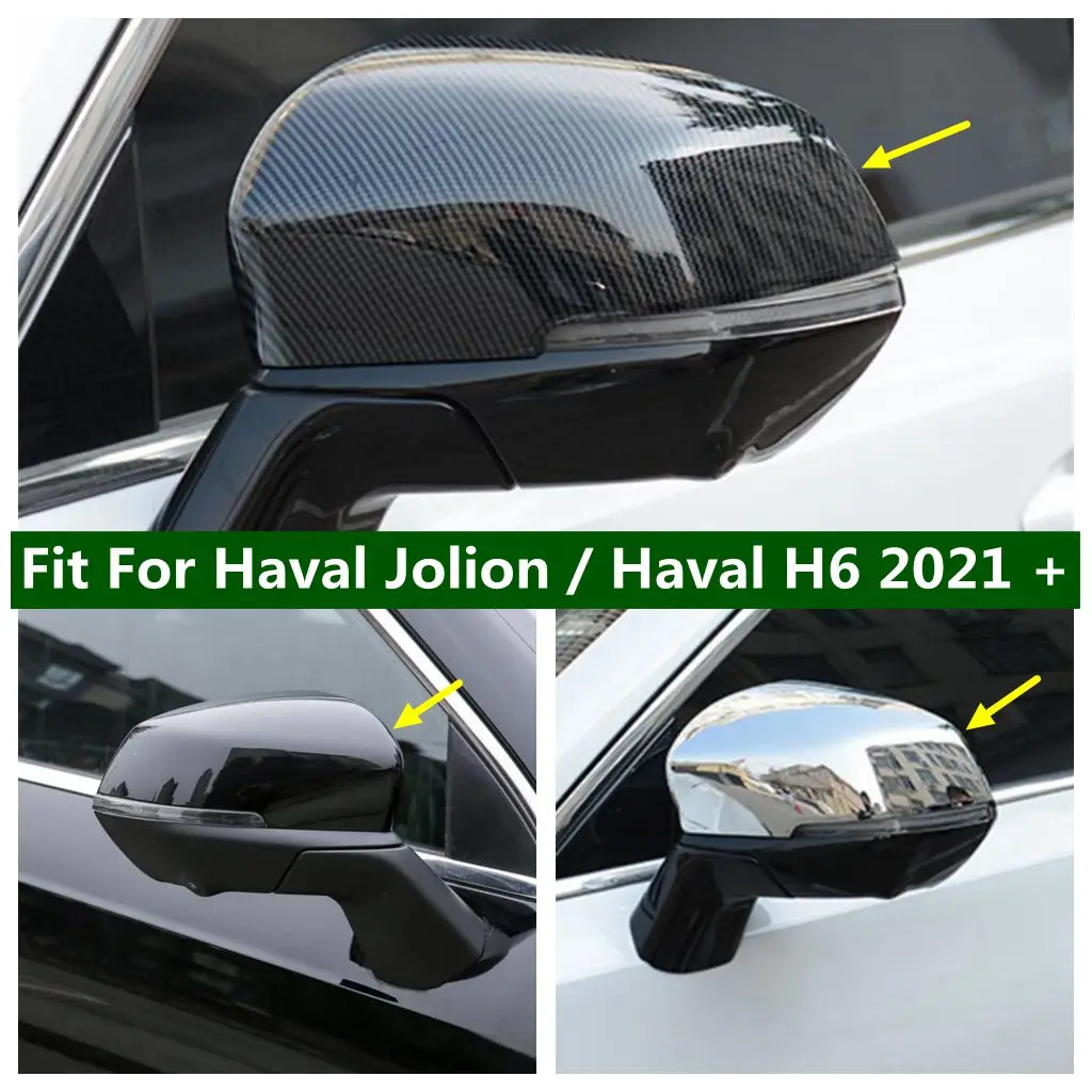 

ABS Carbon Fiber Look Rearview Mirror Cover Side Wing Protector Trim Shell Fit For Haval Jolion & H6 2021 - 2024 Car Accessories