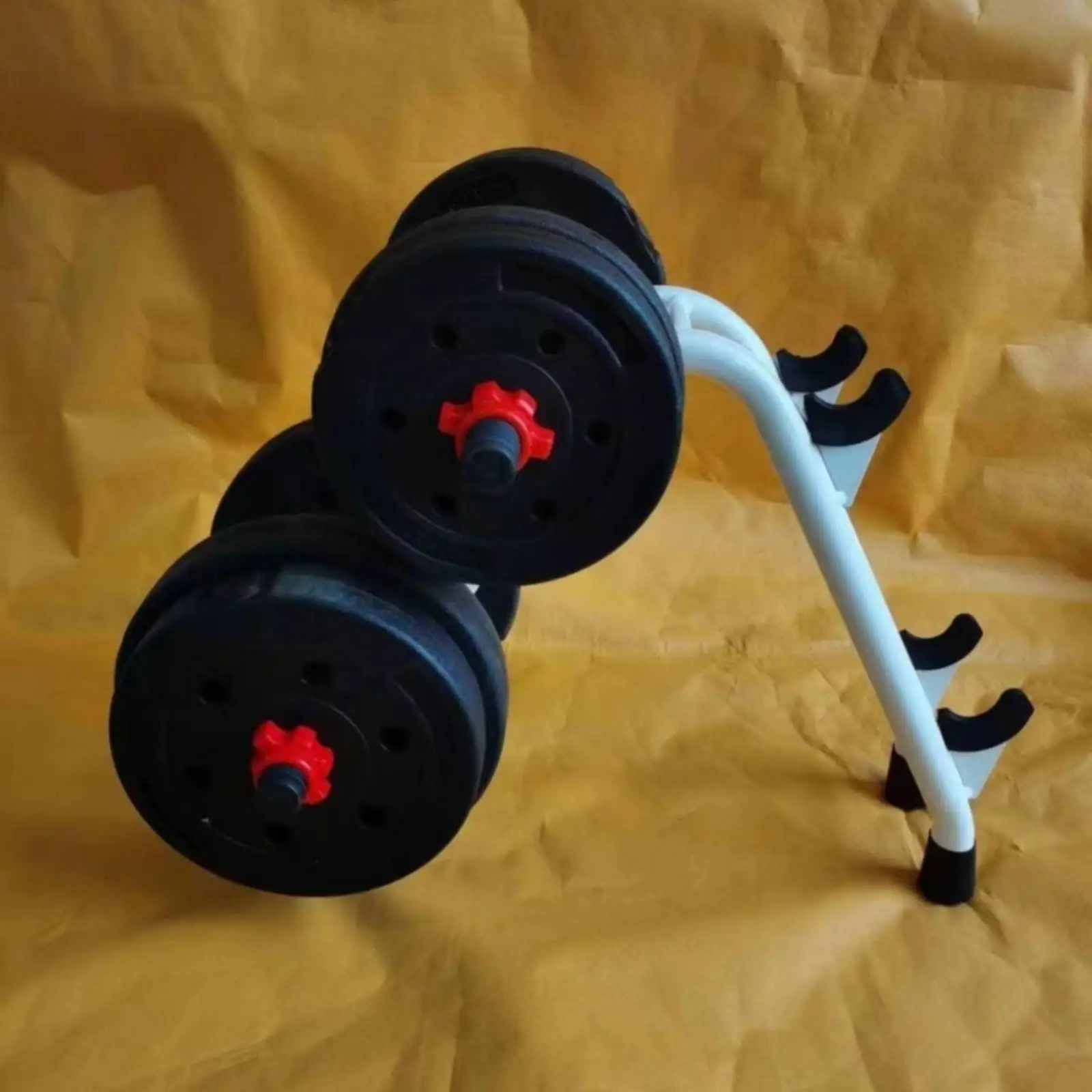 Two Tier Dumbbell Rack Home Gym Friendly Floor Dumbbell Rack Space-Saving