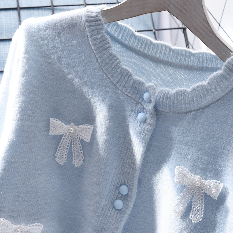 

Sweet Fre Sle Women's Open Knitted Sweater Coat Loose Fit Outerwear Spring New Design Japanese Sweetn Anti-Aging Knitwear
