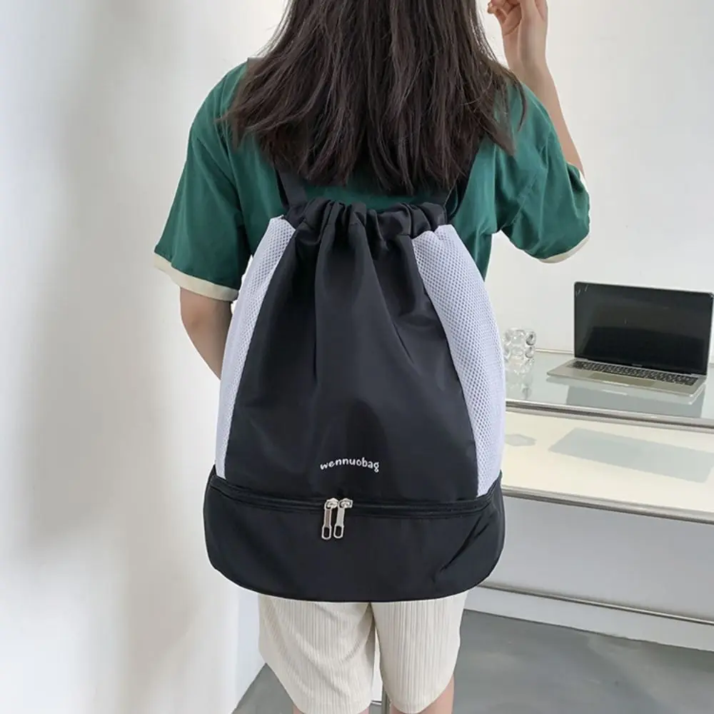 Portable Fashion Oxford Drawstring Backpack Casual Lightweight Fitness Bag Cinch String Water-Resistant Travel Bag Teenager
