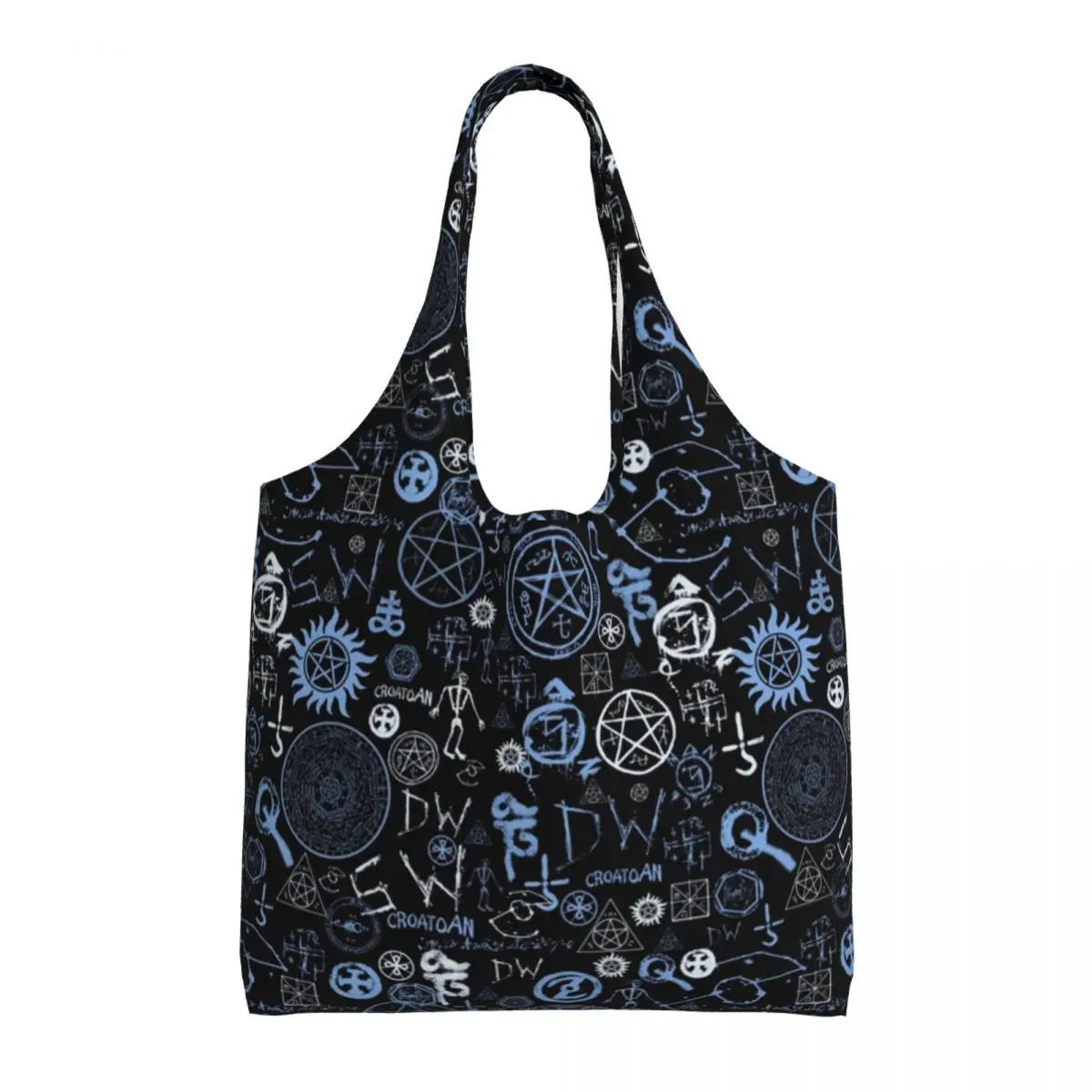 Supernatural Shopping Bag Symbols Fashion Funny Handbag Polyester Travel Female Bags