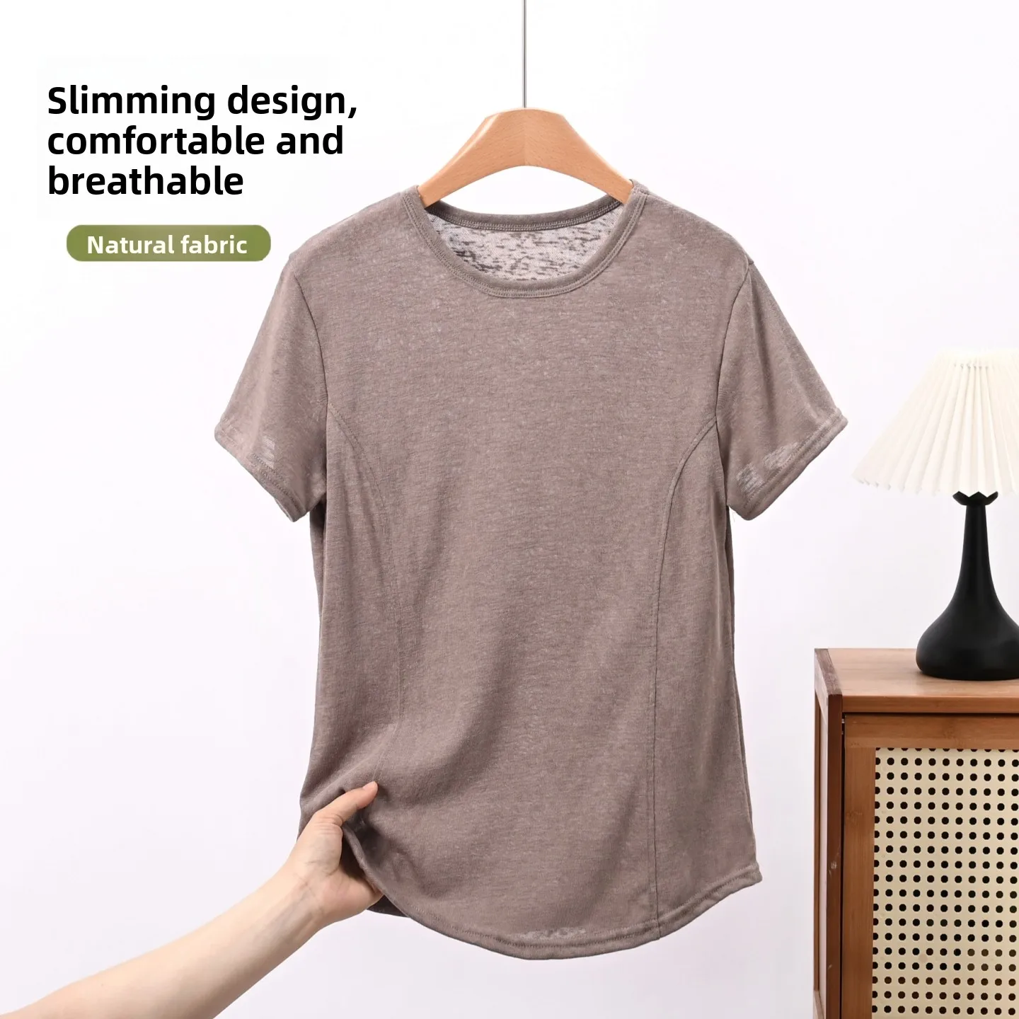 Summer New Style Women's Casual Thin Short Sleeve T-shirt round Neck Base Shirt Large Size Outerwear Snowflake Cotton Slimmin...