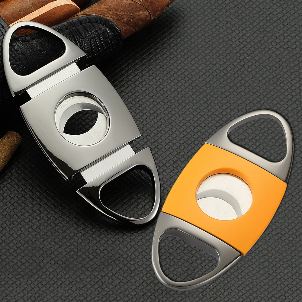 

Metal Cigar Cutter Guillotina Portable Metal Tabacco Cutting Smoking Tool Dual Blade Cigar Cutters