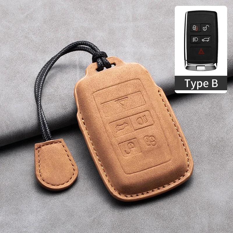 Leather Car Remote Key Case Cover for Jaguar XF XJ XE XJL XF for Land Rover Range Rover Sport Evoque Freelander Auto Key Shell