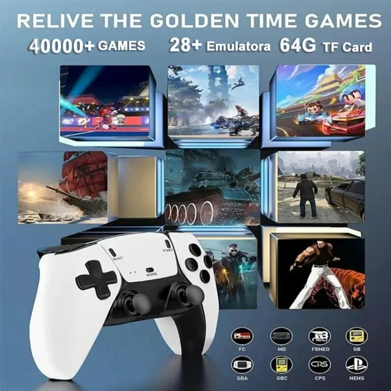 128G Game Stick M15 4K Video TV Game Console Wireless Gamepads 20000+ Classic Arcade Games HD Two-player Gaming Console with 64G image 5