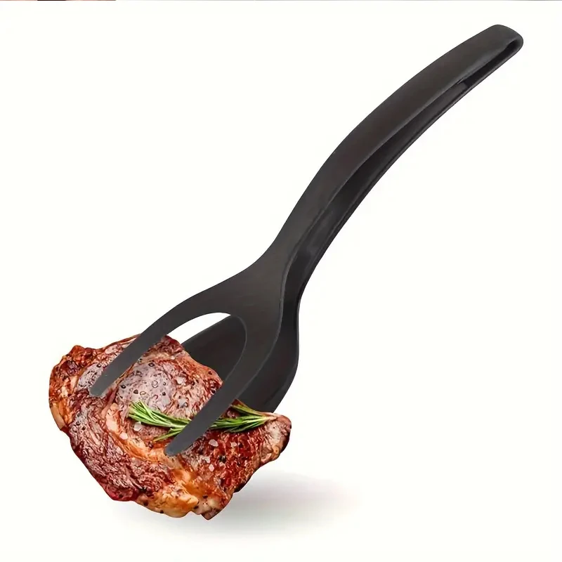 Pinzas abatibles de agarre de nailon 2 en 1, espátula de huevo, pinzas para carne, pinzas para tortitas, accesorios de cocina, herramientas de cocina