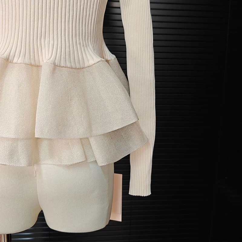 KBQ Set da due pezzi per maglieria da donna con scollo a V cappotti lunghi senza maniche colletto quadrato gilet senza maniche set chic stile moda femminile