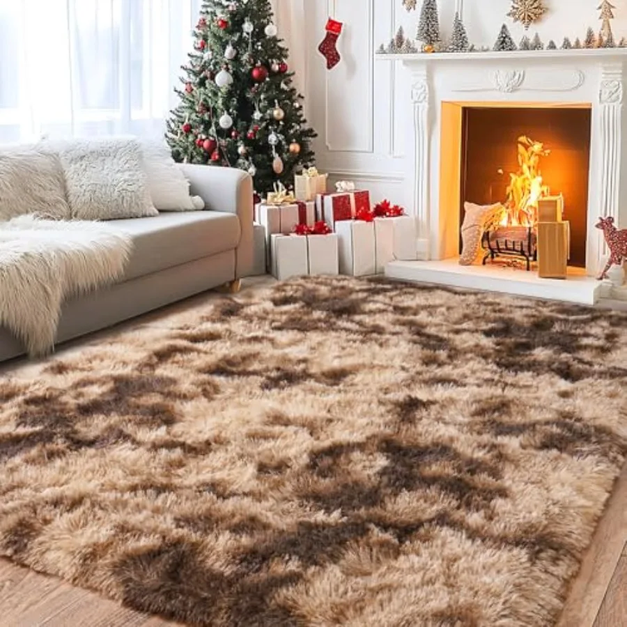 

Large Area Rug for Living Room 6x9 Feet Modern Soft Shag Brown Rug Plush Fuzzy Carpet for Bedroom Girls Boys Room Home Nursery