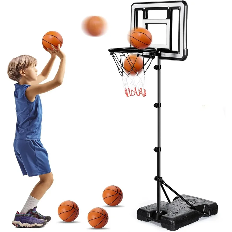 

Adjustable Basketball Hoop Stand 190cm Height Portable Indoor Outdoor Kids Youth Adults Home Sports Equipment with Rim