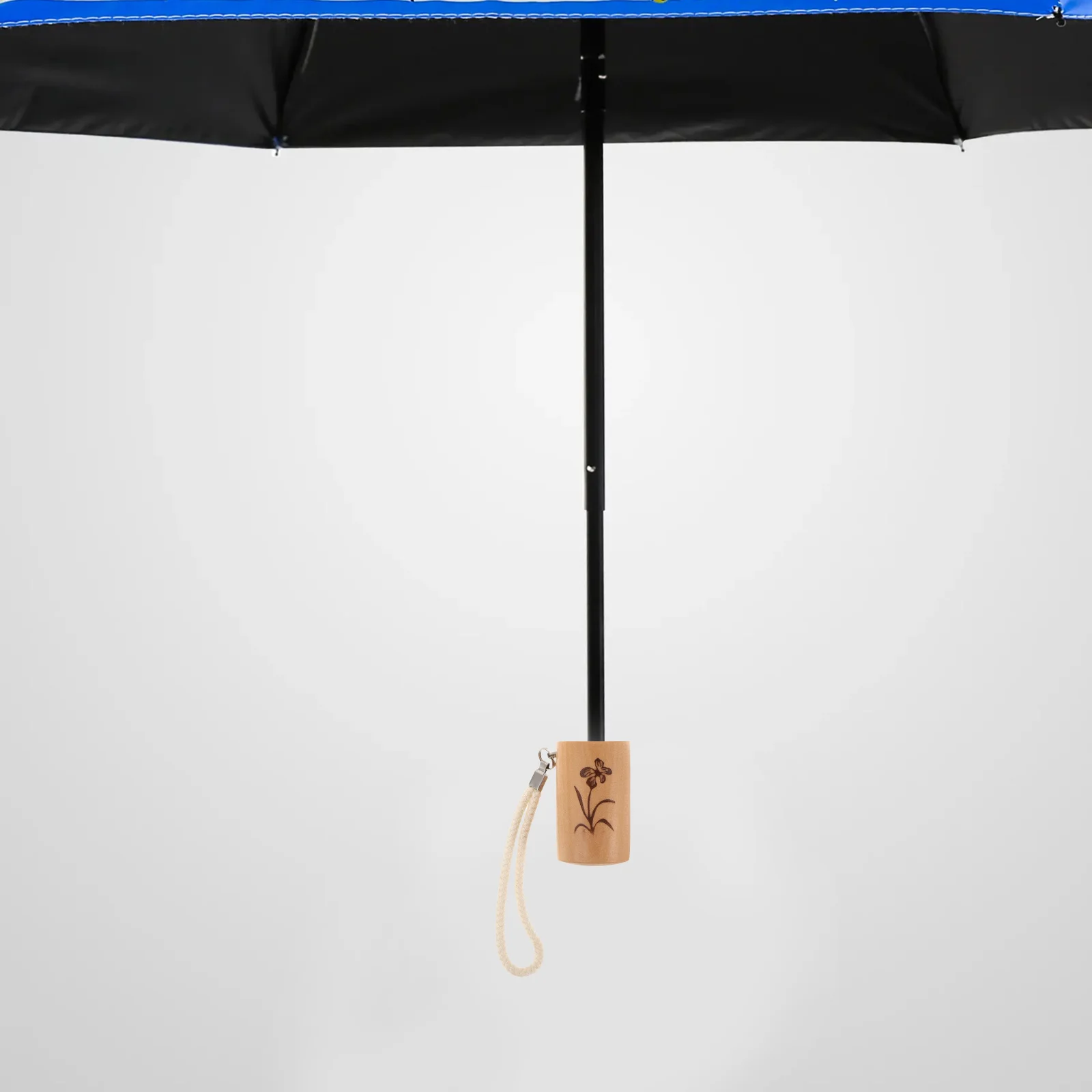 

Umbrella Replacement 14mm Wooden Folding Umbrella H Embroidered Wear Resistant Folding Rain Daily Use Travel Grip