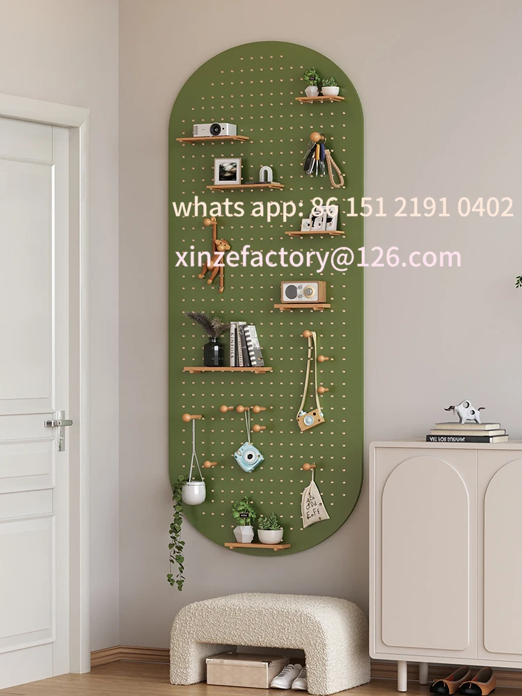 Customizable panel bracket with custom feed holes, solid wood wall-mounted hanging panel display stand