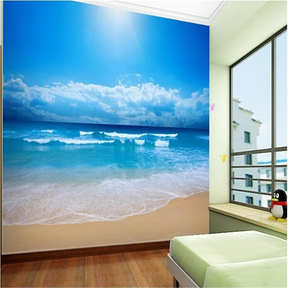 

Custom photo wallpaper for living room bedroom ocean sky ocean beach mural wall paper waterproof wall sticker decoration maison