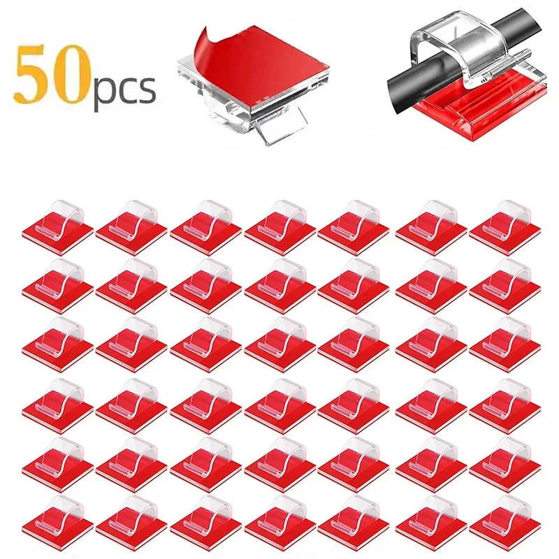 10-50 PCS Cable Organizer Clips Cable Management Cable Winder Cord Holder USB Charging Data Line Bobbin Winder Wall Mounted Hook