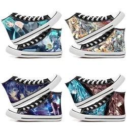 Anime Hatsune Miku Canvas Shoes Cartoon Men's and Women's High-Top Sports Shoes Summer Versatile Two-Dimensional Couple Shoes