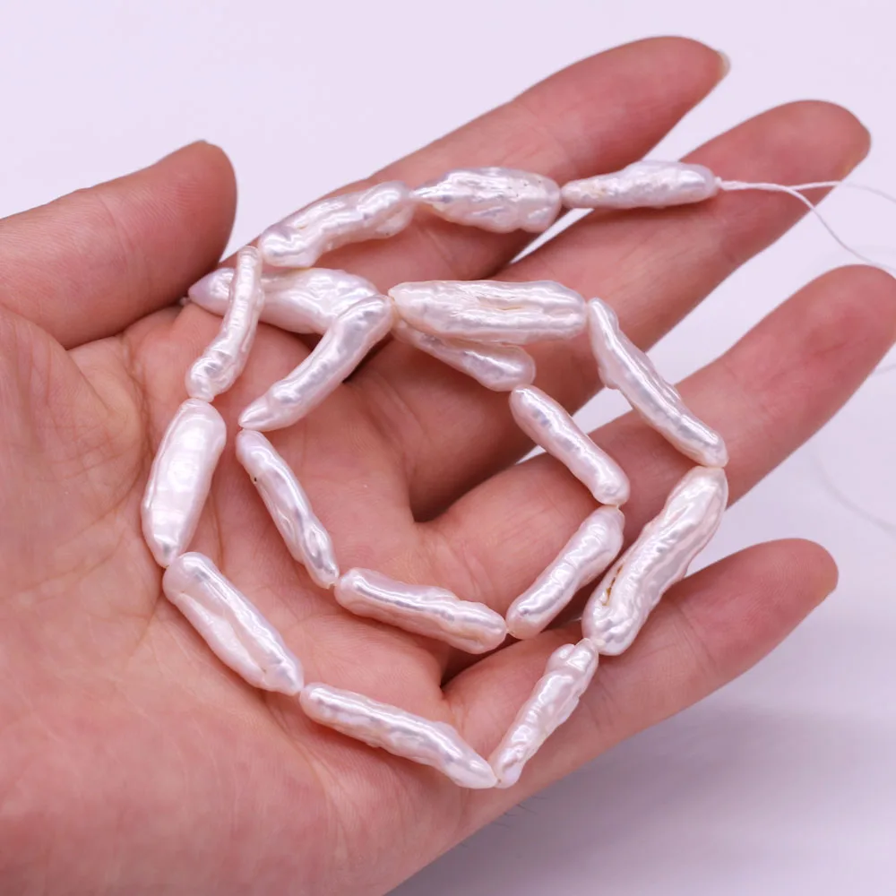 Natural Freshwater Pearl Beads Rectangle Shape Isolated Loose Beaded for Jewelry Making DIY Bracelet Necklace Accessories Gifts