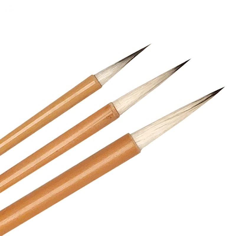 Woolen Rabbit Mixed Hair Calligraphy Brush Set Flower Bird Outlining Pen Hook Line Painting Brush Slender Gold Script Brush Pen
