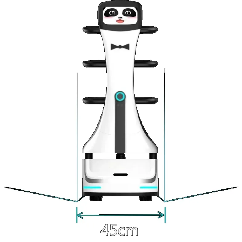 Il ristorante dell'hotel del robot di consegna del cibo ha utilizzato il robot di consegna del materiale dell'ABS del sistema di controllo Android intelligente da 43 kg