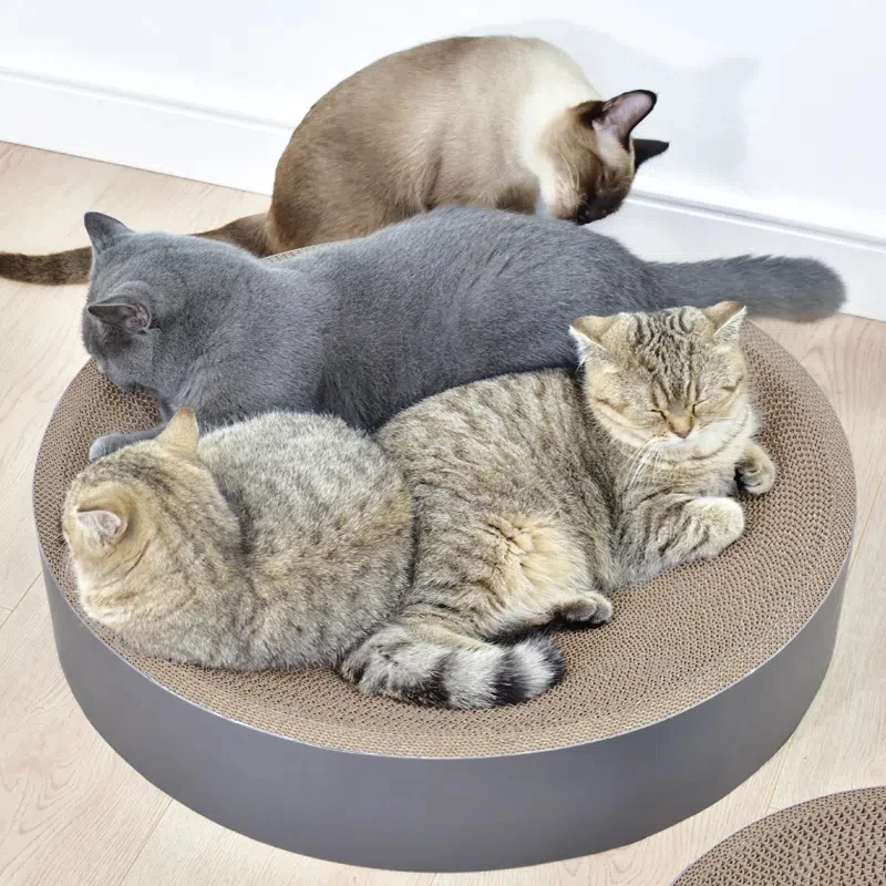 Cardboard Cat Scratch Bed cat scratcher for Indoor Cats Oval Round Shape cat bed Kitty Scratching Pad