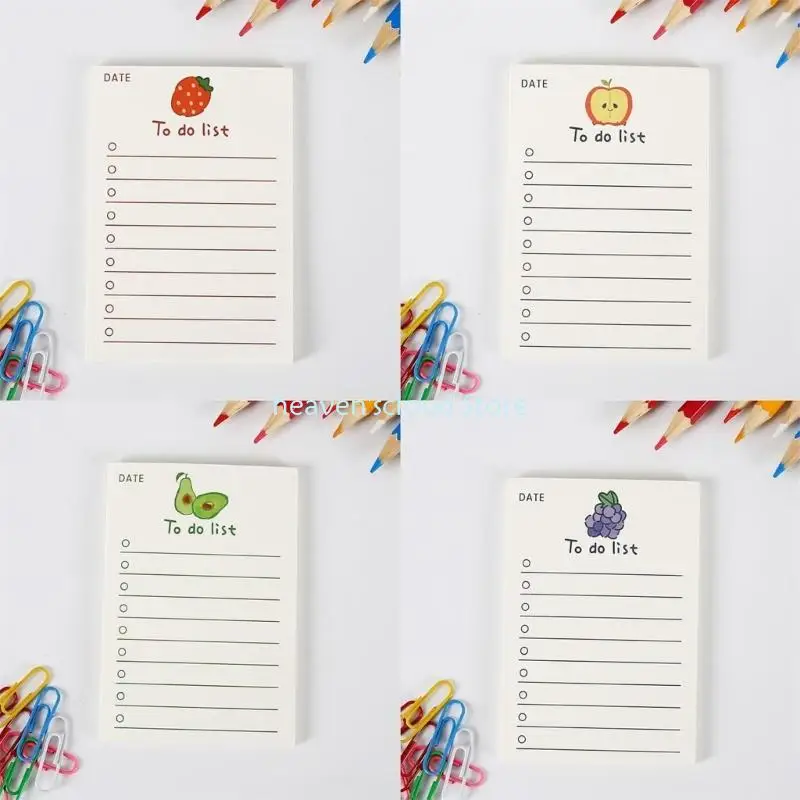 Y88B 8Pcs Fruit Design Note Tearable Notebook Friendly Paper Portable Planner For Office School Journaling