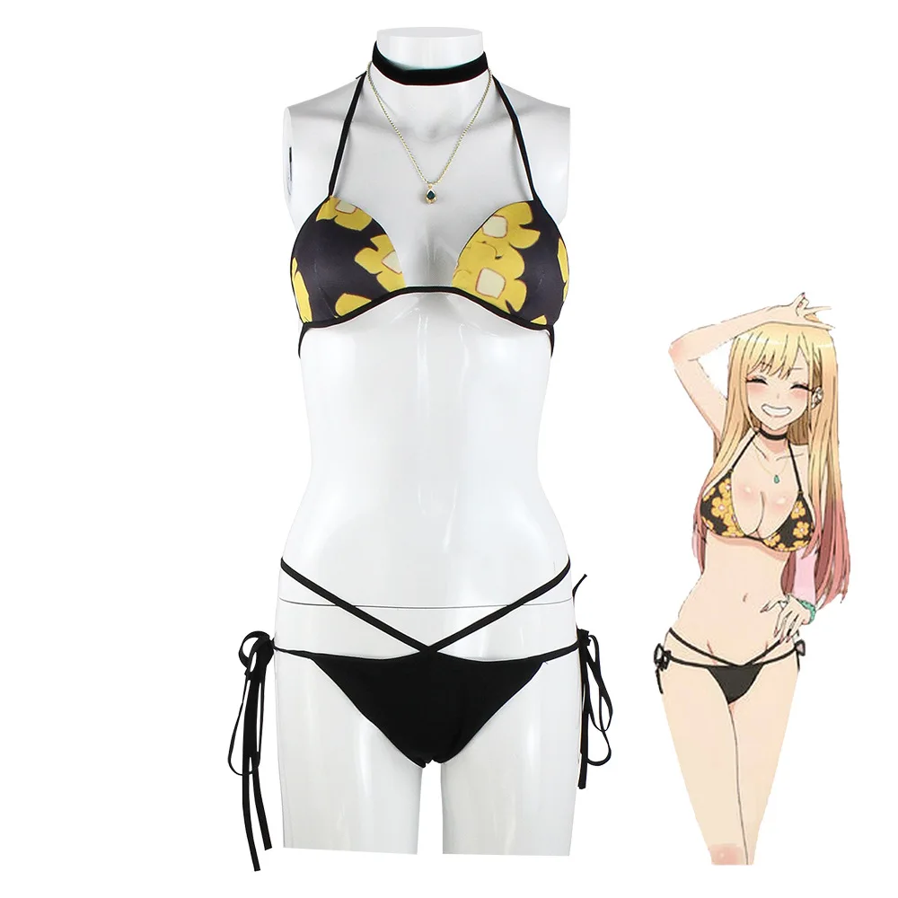 Anime mój element ubioru Cosplay Kitagawa Marin strój kąpielowy Bikini przebranie na karnawał mój strój kąpielowy