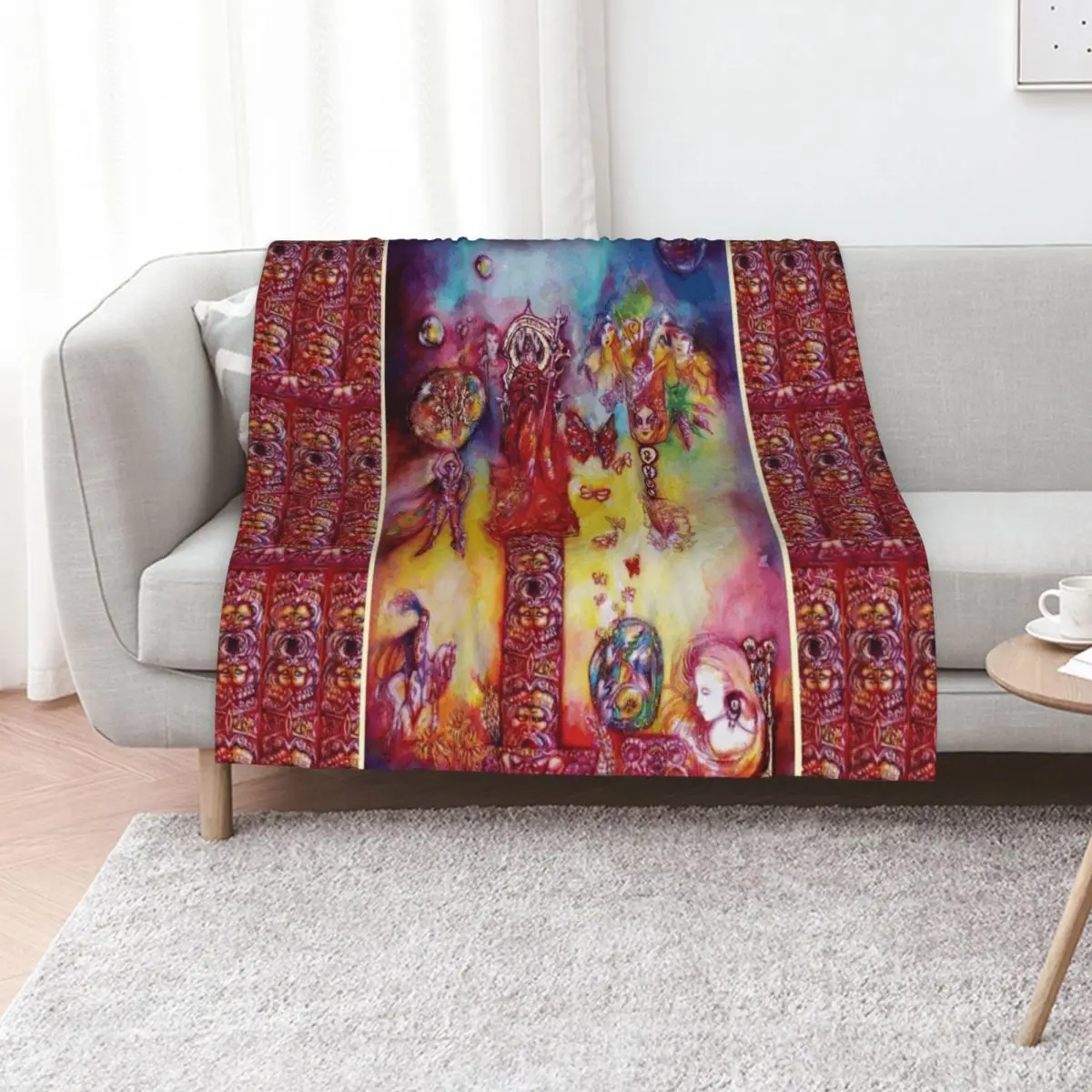 GARDEN OF THE LOST SHADOWS ,FAIRIES AND BUTTERFLIES by Bulgan Lumini Throw Blanket Sofa Nap Bed Winter beds Travel Blankets