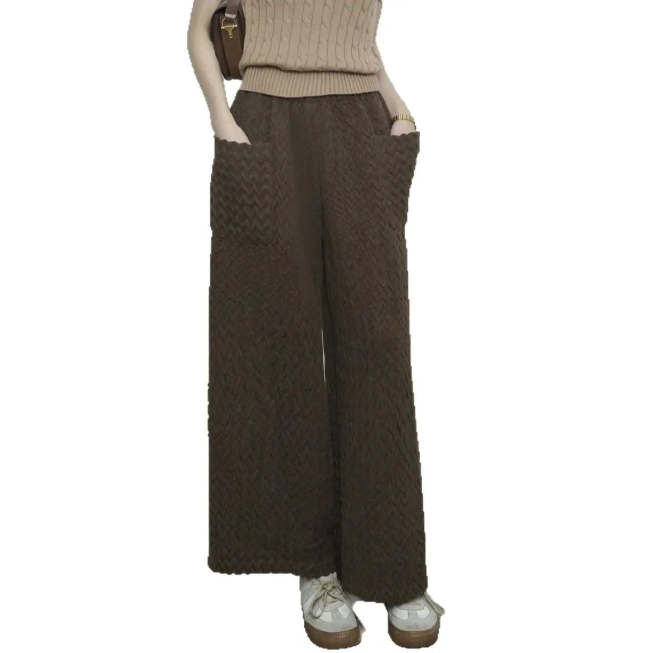 Miyake Pleated 2025 Autumn and Winter New Retro Thickened Pleated Trousers Women Loose Leisure Straight Wide Leg Trousers