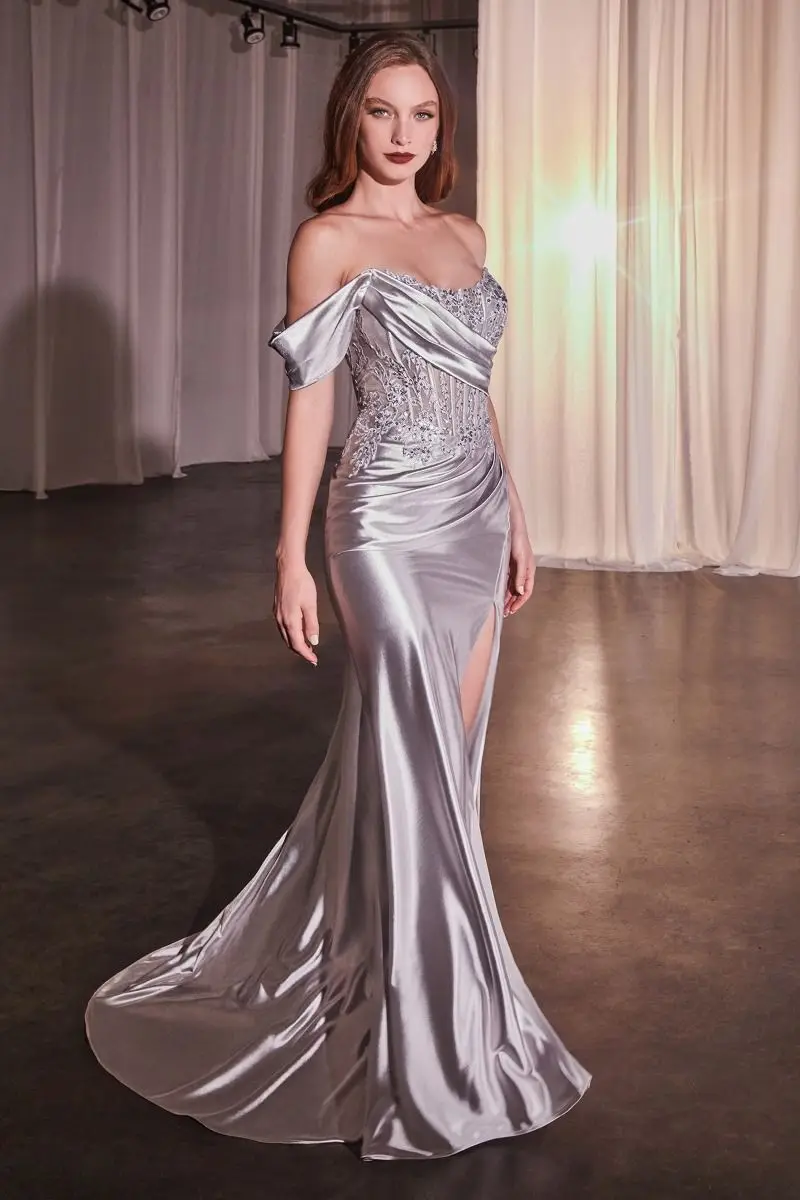 Robe de Soirée en Satin Plissé, Élégante, Ajustée, Longue, avec Ceinture, Fente aux Jambes, Dos en V, en Fibre de Dentelle, Tenue de Bal Formelle