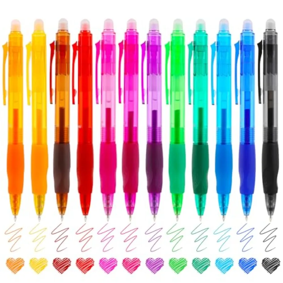 

Retractable Erasable Pens Colored Erasable Gel Pen 0.5mm Erasable Gel Pens Make Mistakes Disappear Smooth Writing Pen Office Ba
