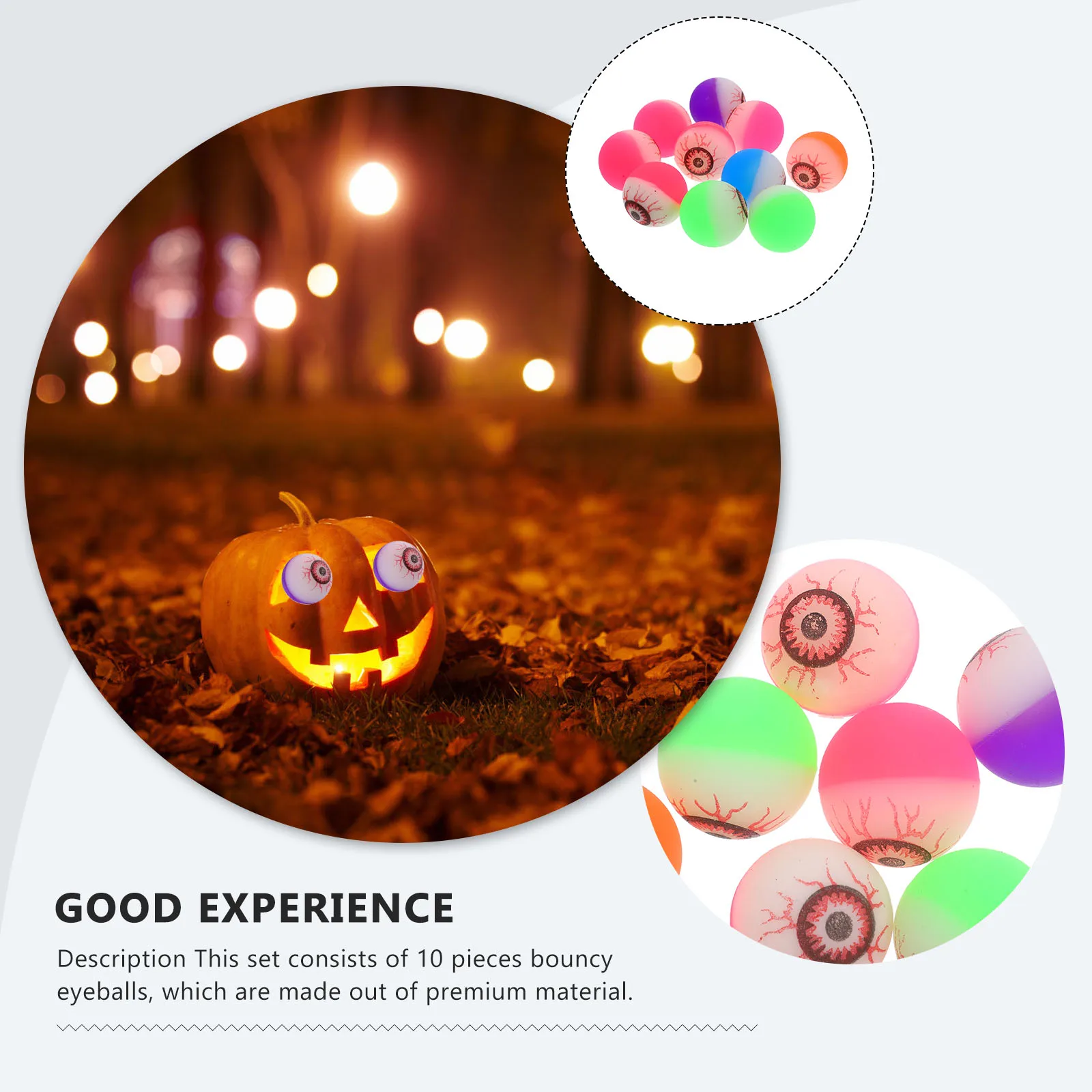 

10 Pcs Horror Bouncing Eyeball Toys Premium Glow Dark Halloween Party Favors Kids Games Scary Atmosphere Costume Decorations